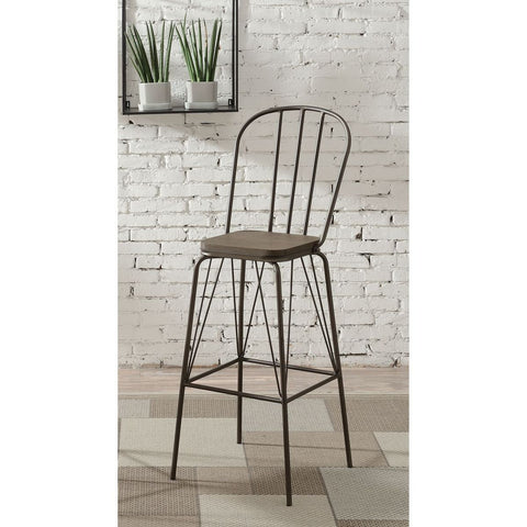 Image of Slatted Modern Metal Frame Bar Chairs