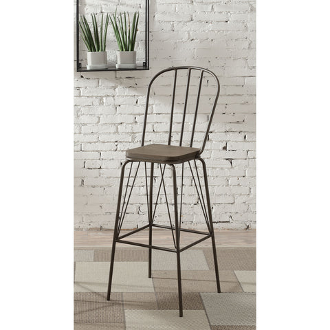 Image of Slatted Modern Metal Frame Bar Chairs