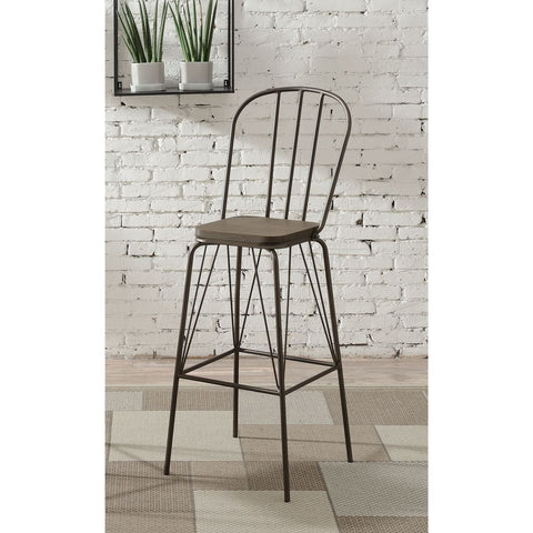 Image of Slatted Modern Metal Frame Bar Chairs