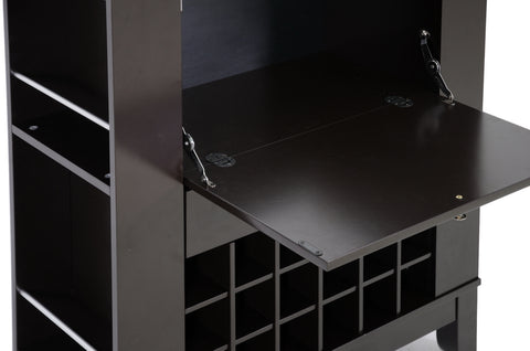 Image of BAXTON STUDIO MODESTO BROWN MODERN DRY BAR AND WINE CABINET