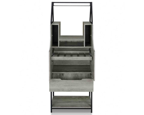 Image of Robble - Vintage Gray Wine Cabinet