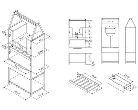 Image of Robble - Vintage Gray Wine Cabinet