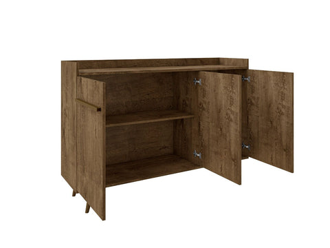 Image of BRADLEY BUFFET 53.54 STAND WITH 4 SHELVES IN RUSTIC BROWN
