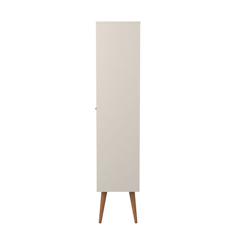 Image of UTOPIA 10 BOTTLE WINE RACK CHINA STORAGE CLOSET WITH 4 SHELVES IN OFF WHITE AND MAPLE CREAM