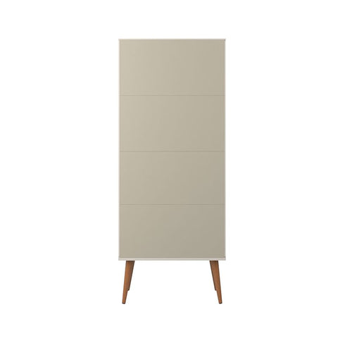 Image of UTOPIA 10 BOTTLE WINE RACK CHINA STORAGE CLOSET WITH 4 SHELVES IN OFF WHITE AND MAPLE CREAM