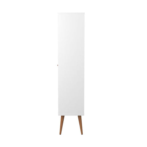 Image of UTOPIA 10 BOTTLE WINE RACK CHINA STORAGE CLOSET WITH 4 SHELVES IN WHITE GLOSS AND MAPLE CREAM