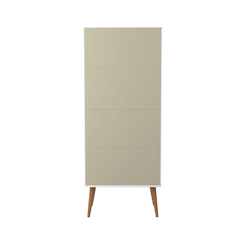 Image of UTOPIA 10 BOTTLE WINE RACK CHINA STORAGE CLOSET WITH 4 SHELVES IN WHITE GLOSS AND MAPLE CREAM