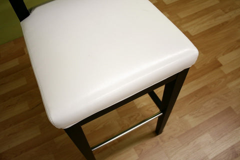 Image of BAXTON STUDIO FAUSTINO CREAM LEATHER BARSTOOL