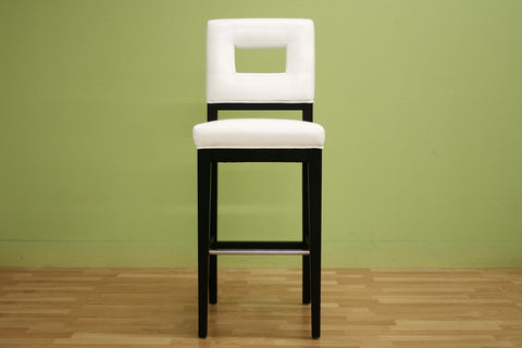 Image of BAXTON STUDIO FAUSTINO CREAM LEATHER BARSTOOL