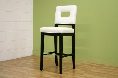 Image of BAXTON STUDIO FAUSTINO CREAM LEATHER BARSTOOL