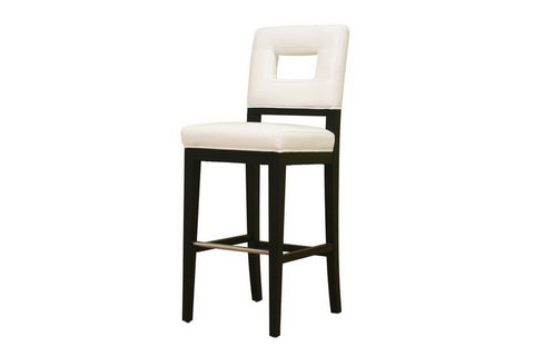 Image of BAXTON STUDIO FAUSTINO CREAM LEATHER BARSTOOL