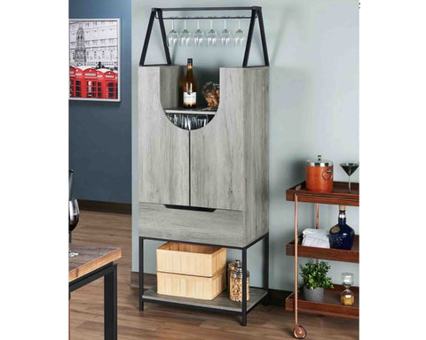 Image of Robble - Vintage Gray Wine Cabinet