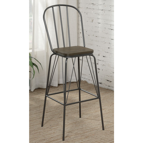 Image of Slatted Modern Metal Frame Bar Chairs